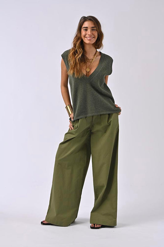 Pull sans manches Adalia Kaki