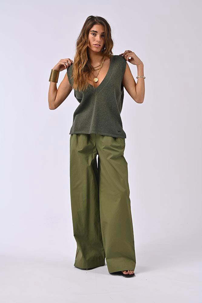 Pull sans manches Adalia Kaki