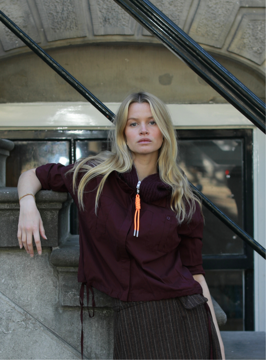 Cagoule Griotte en maille douce et chaude