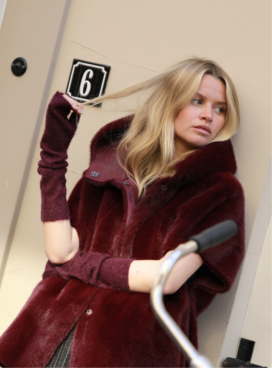 Mitaine Come en maille douce enrichie au mohair