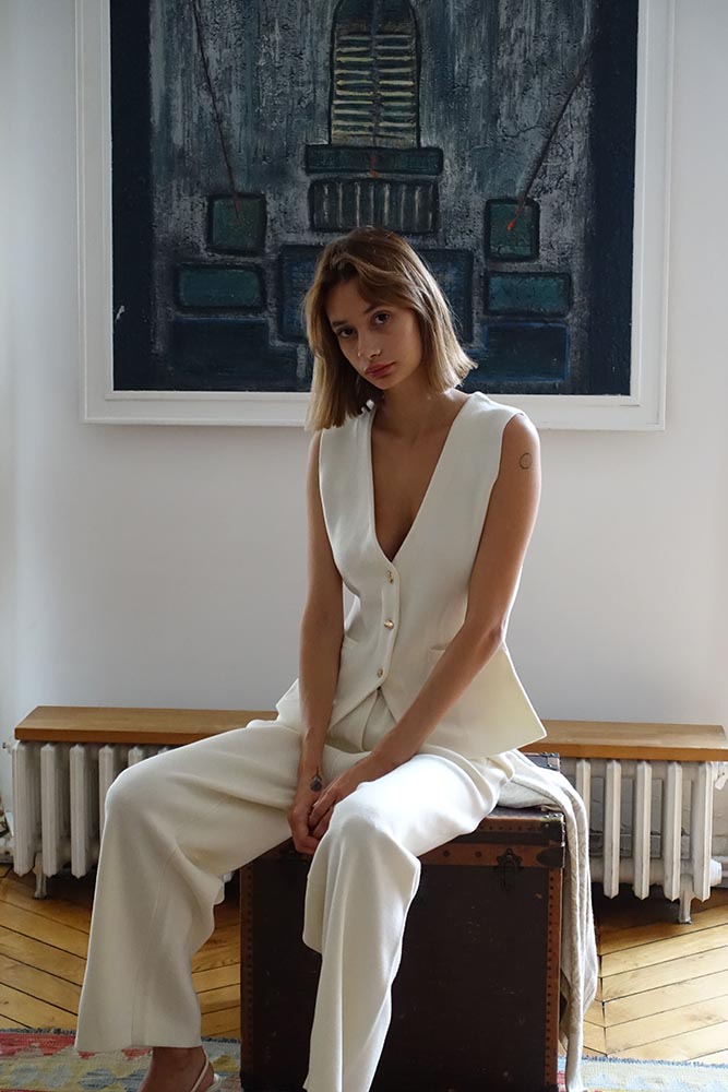 Pull sans manches Darla Ecru