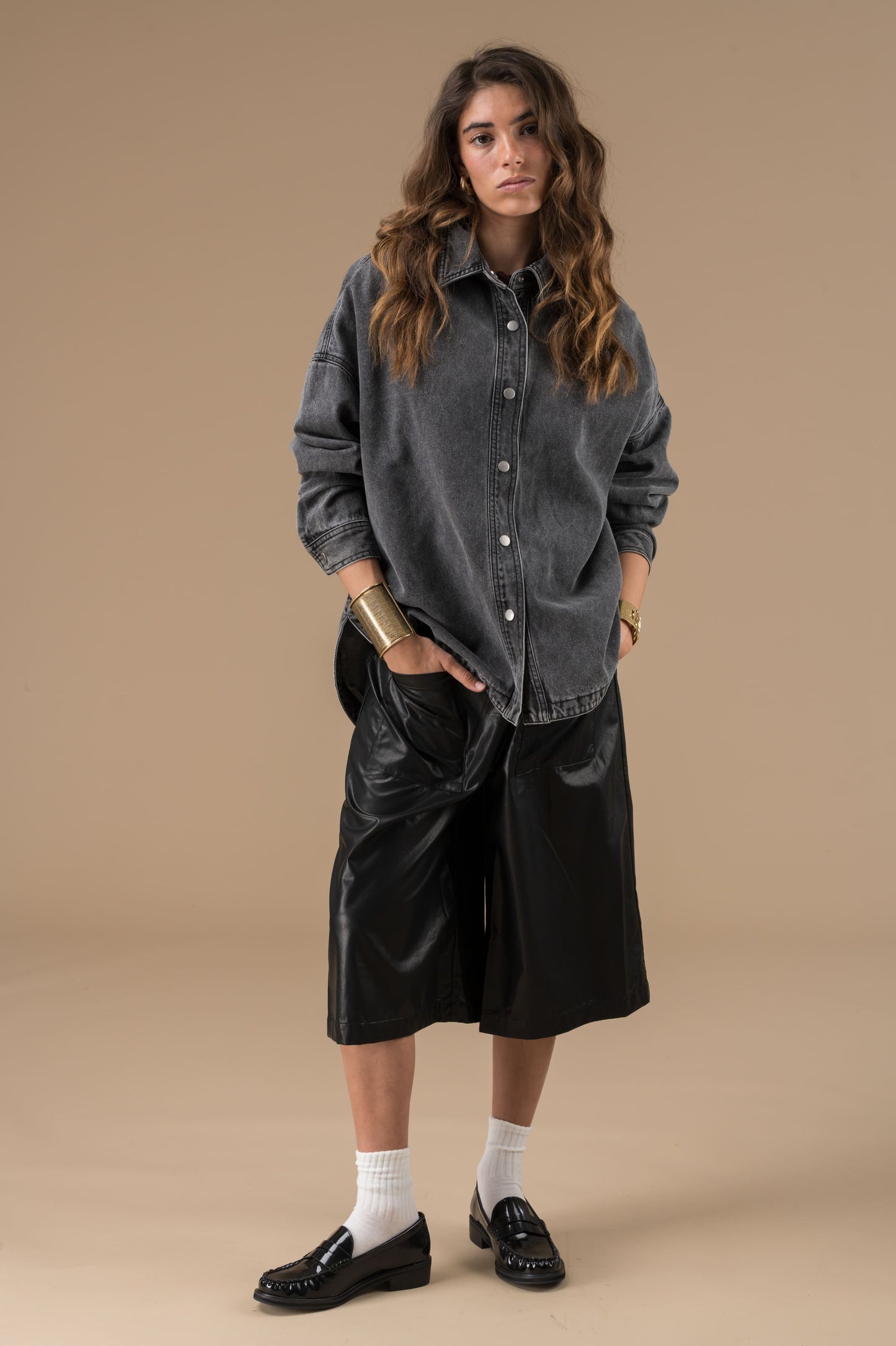 Chemise Bertie Denim Gris manches longues