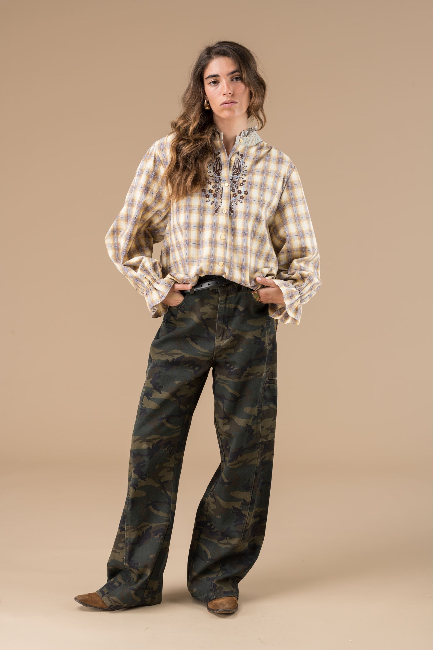 Chemise Kimber Carreaux Jaune et Ciel