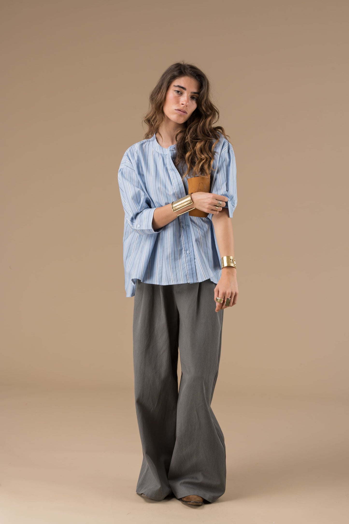 Blouse Cyrielle Rayures bleues claires