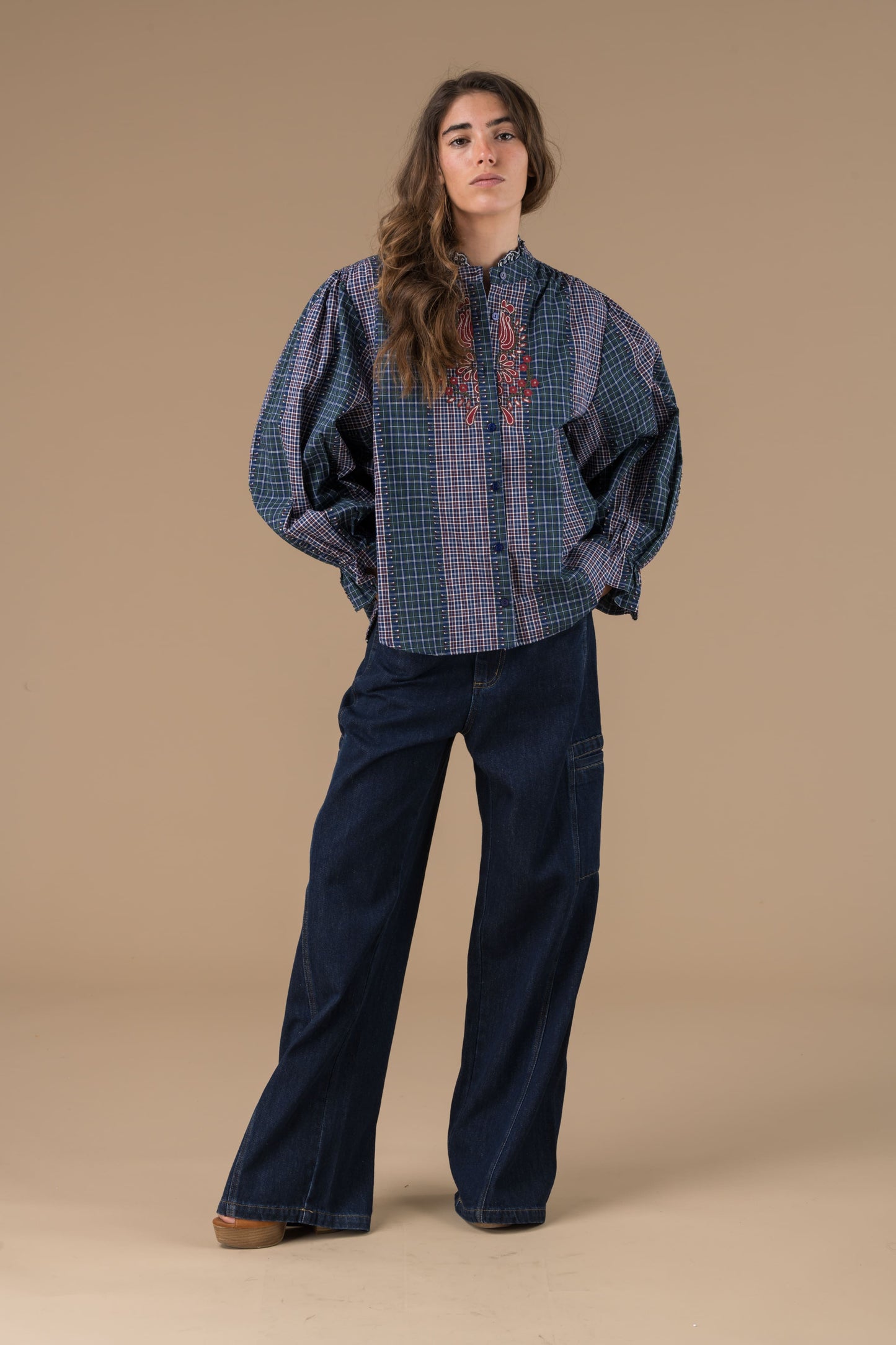 Chemise Kimber Carreaux Bleus et Bordeaux