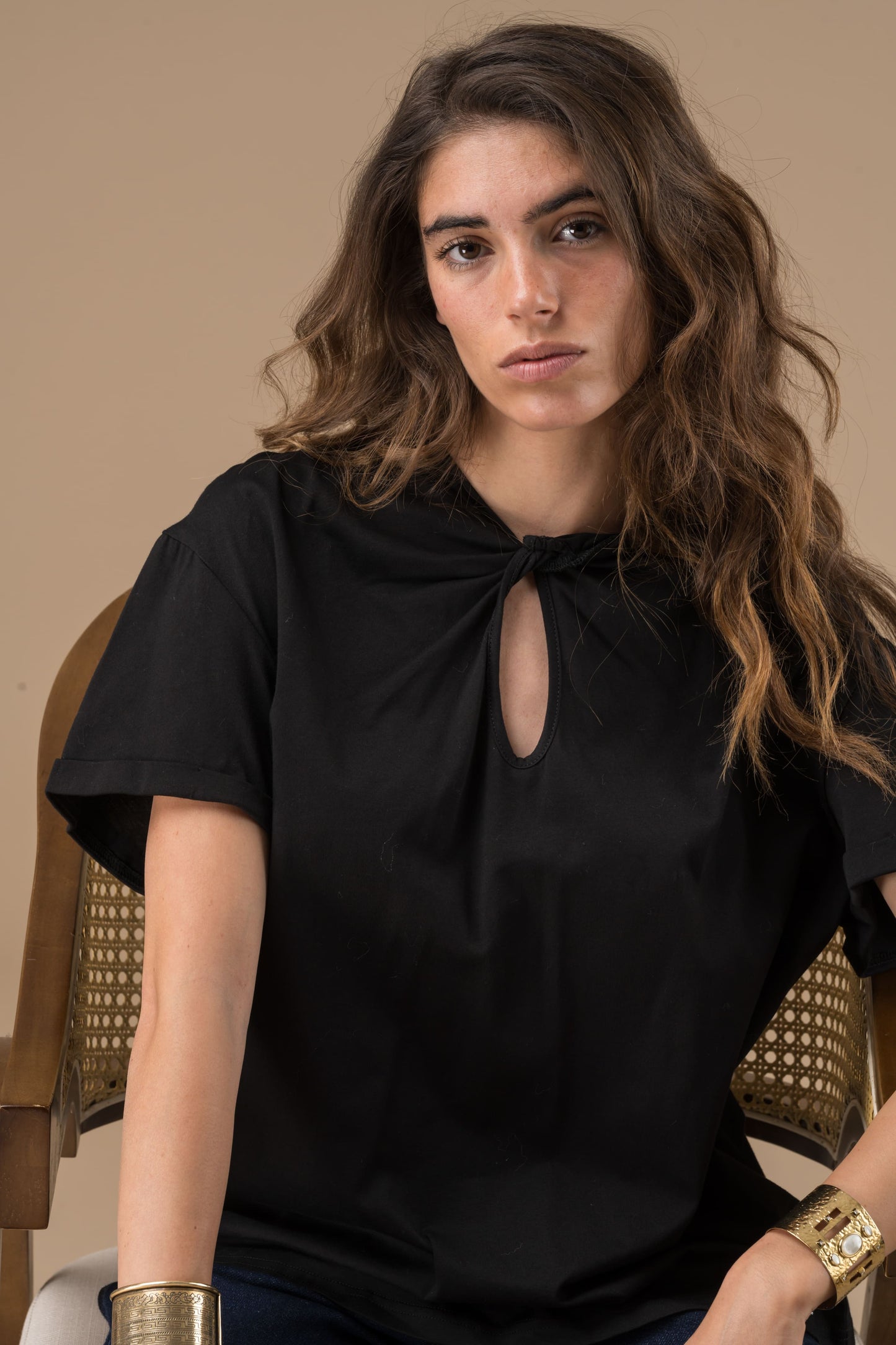 T-shirt Elisabeth Noir manches courte