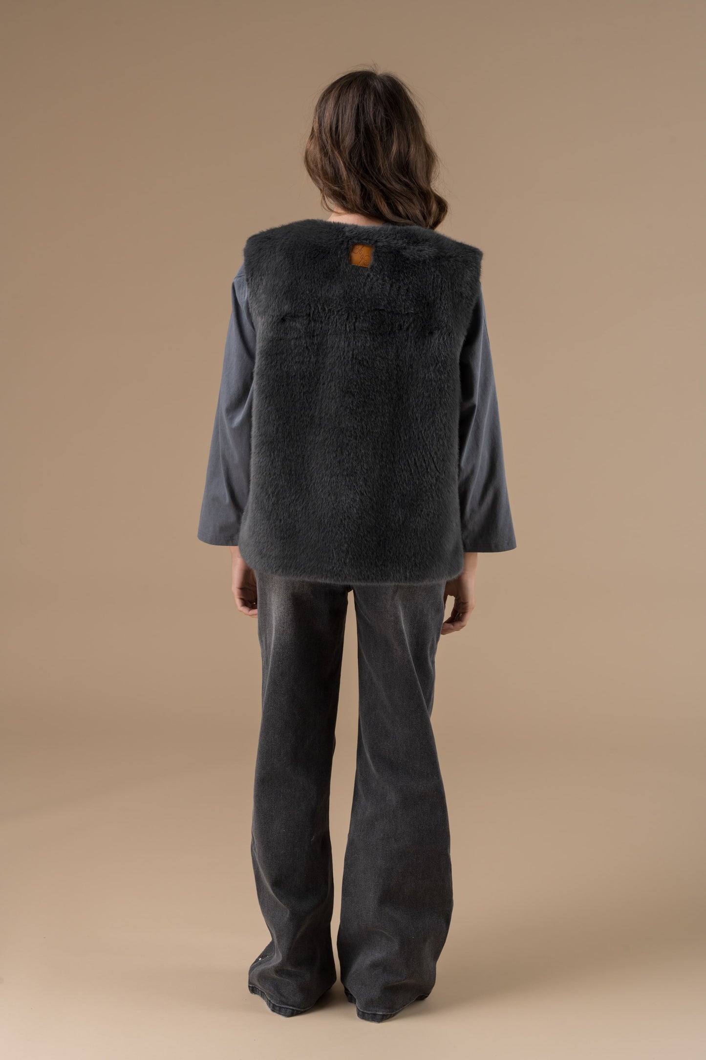 Pantalon Penny noir coupe droite avec détails cloutés