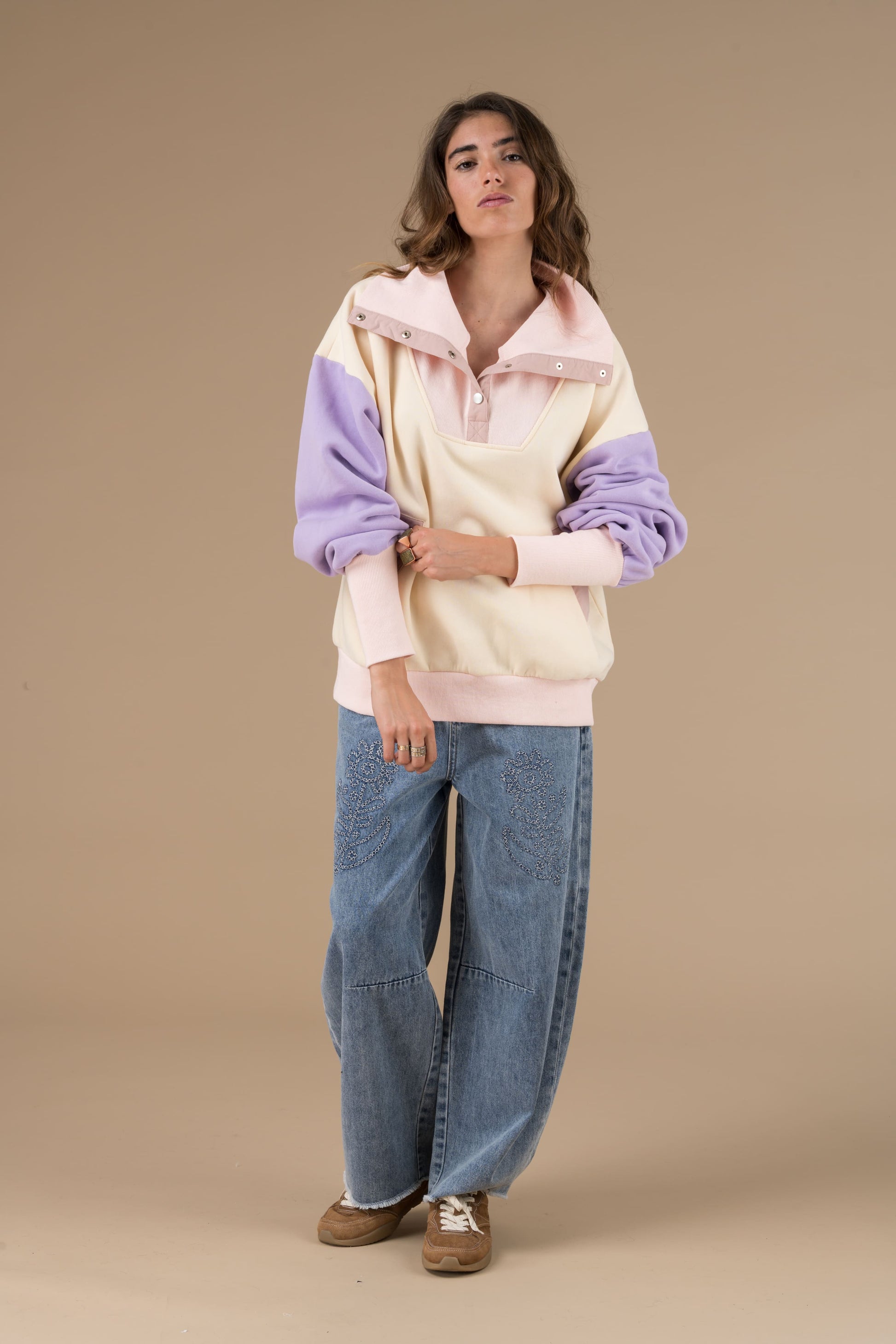 Sweat Irene Vanille manches longues