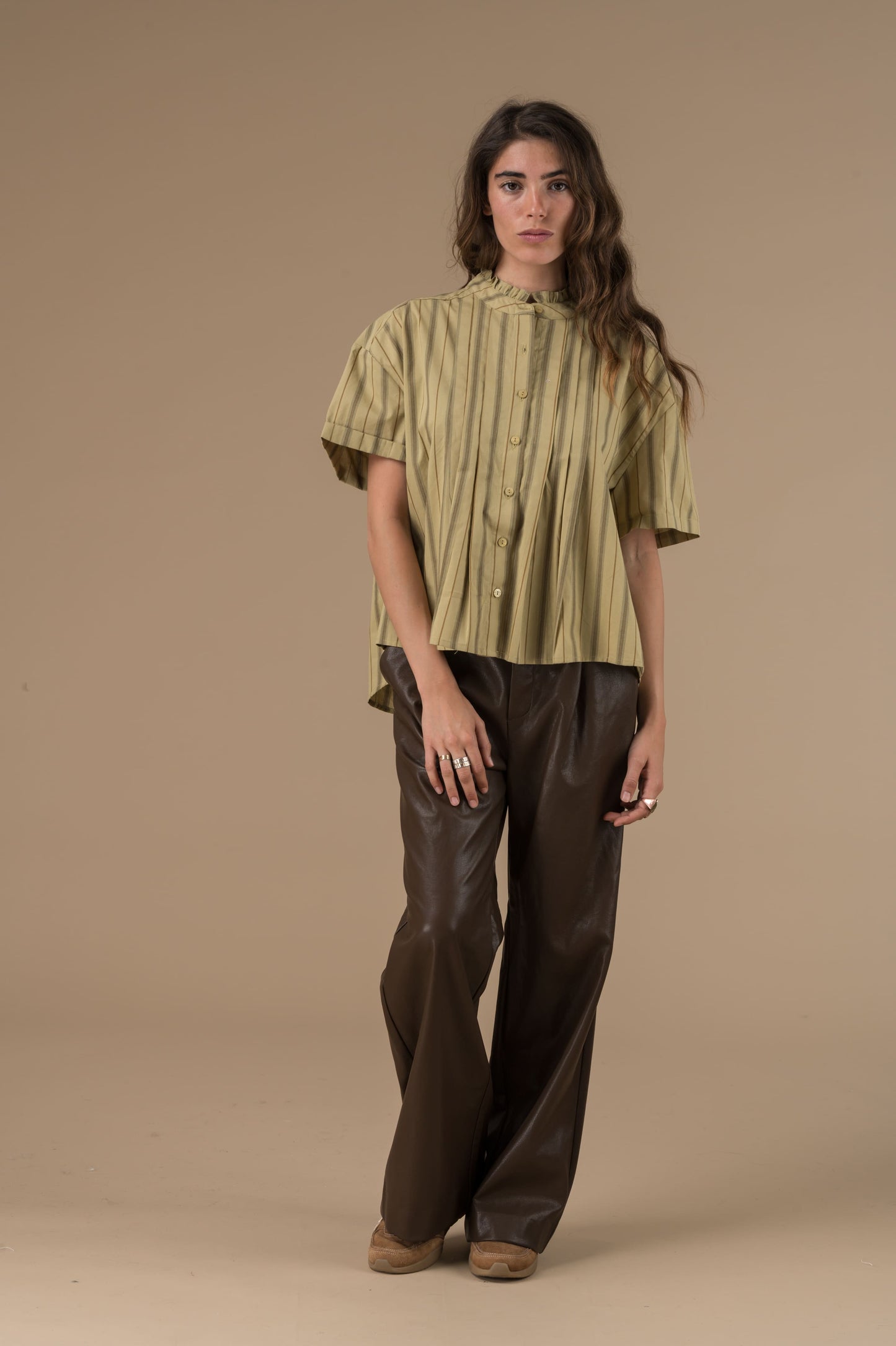 Chemise Jelena à Rayures Lichen