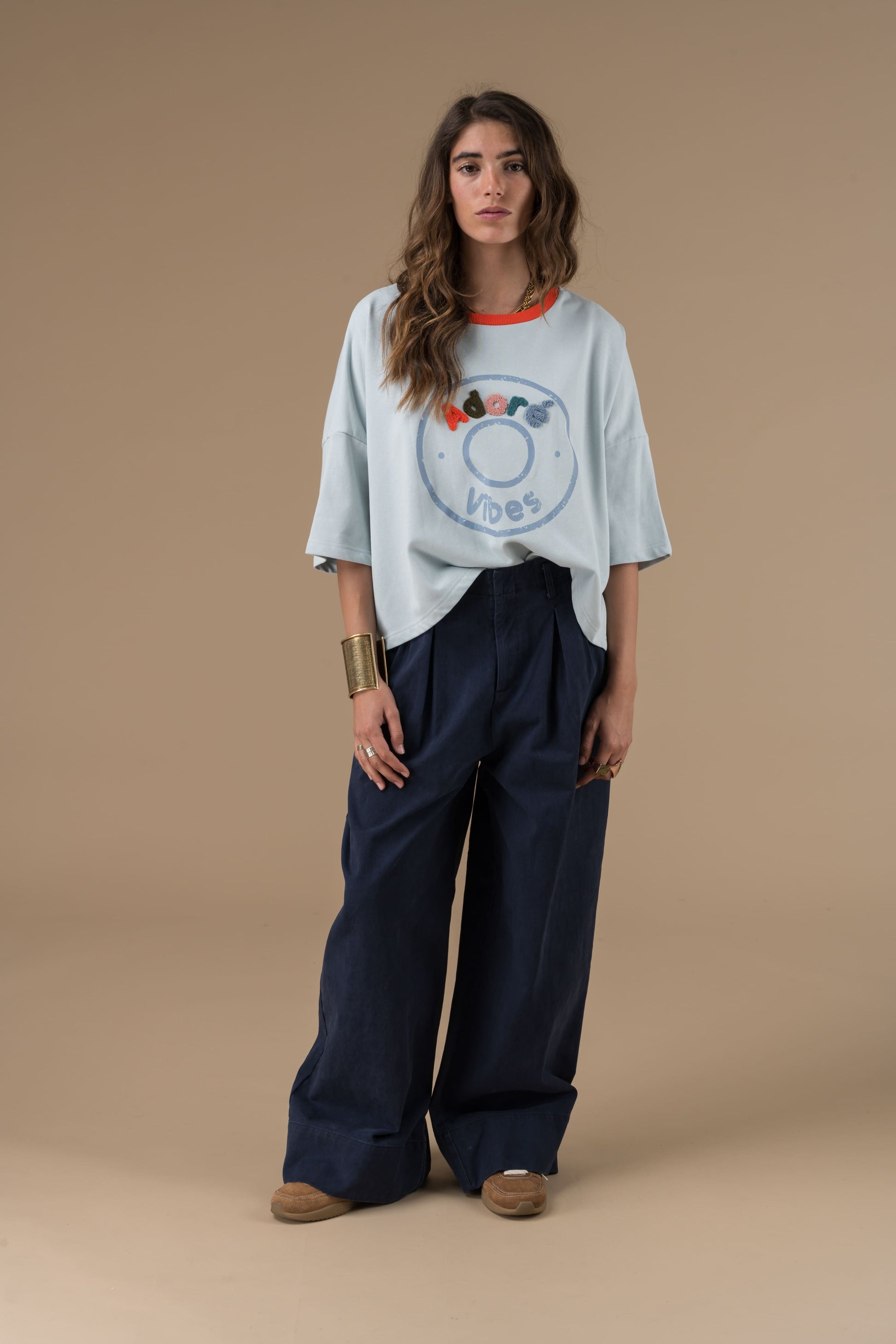 Pantalon Bégonia Marine à pince