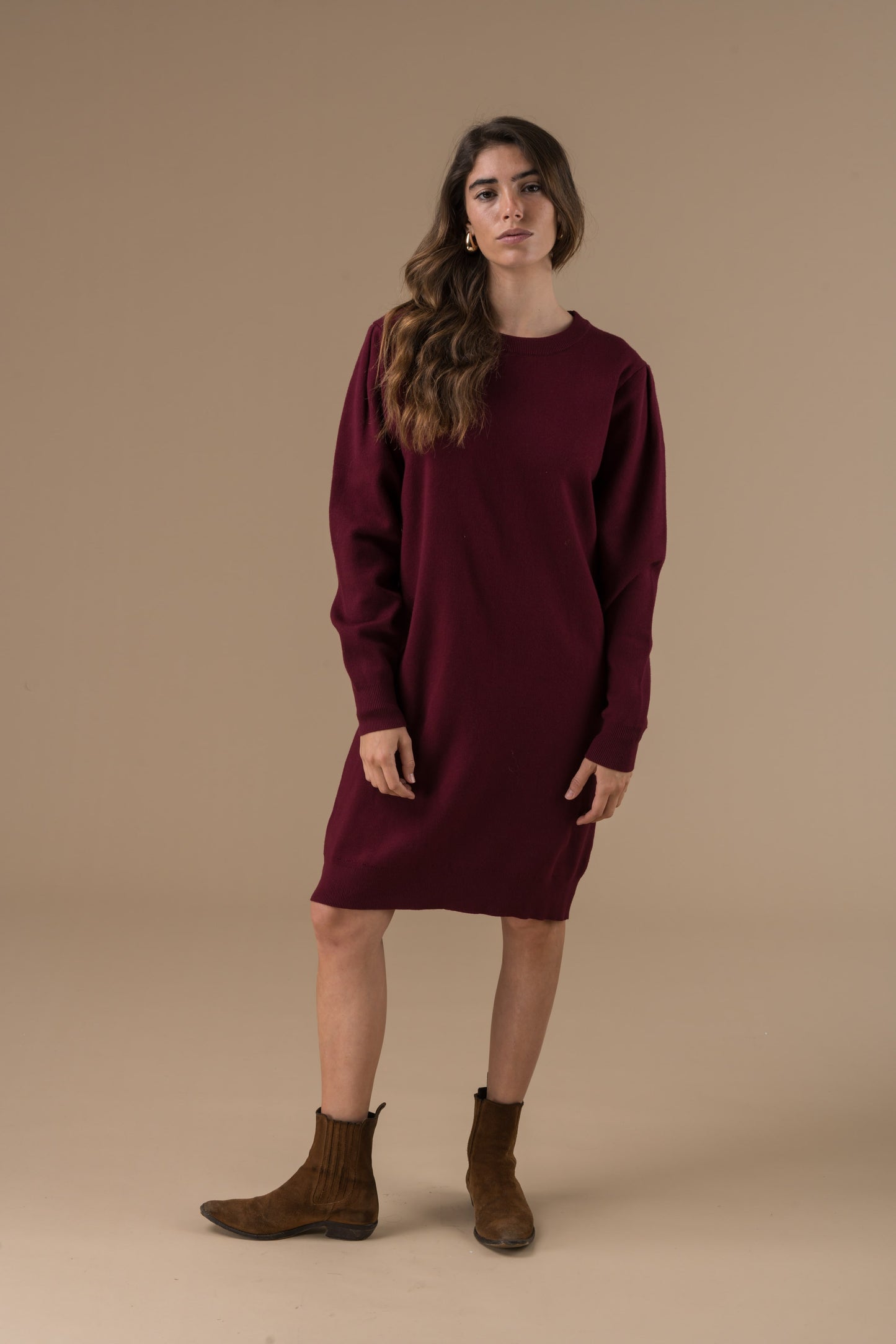 Robe Isilde en maille à manches longues