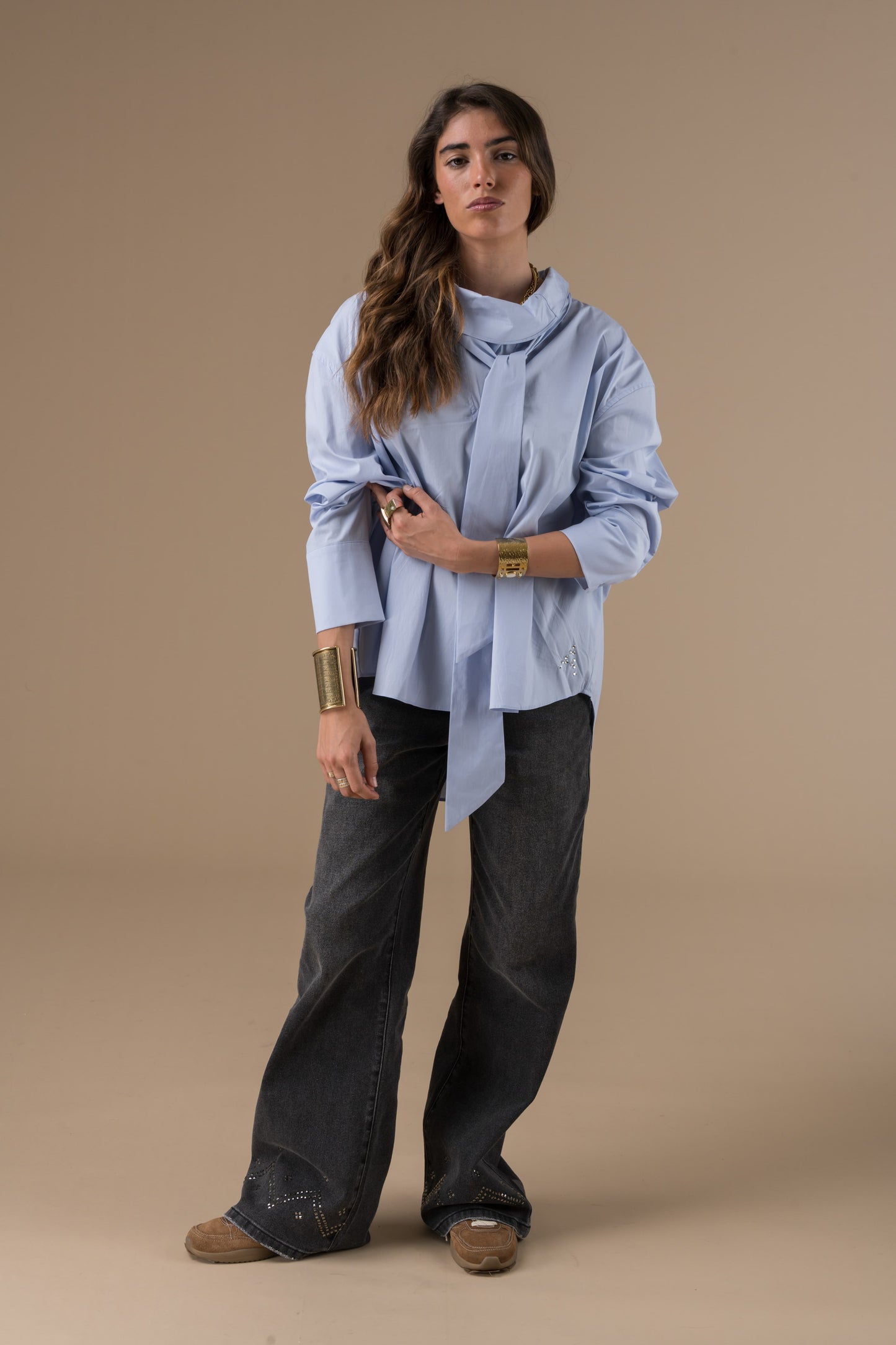 Chemise Cyclamen à col lavallière