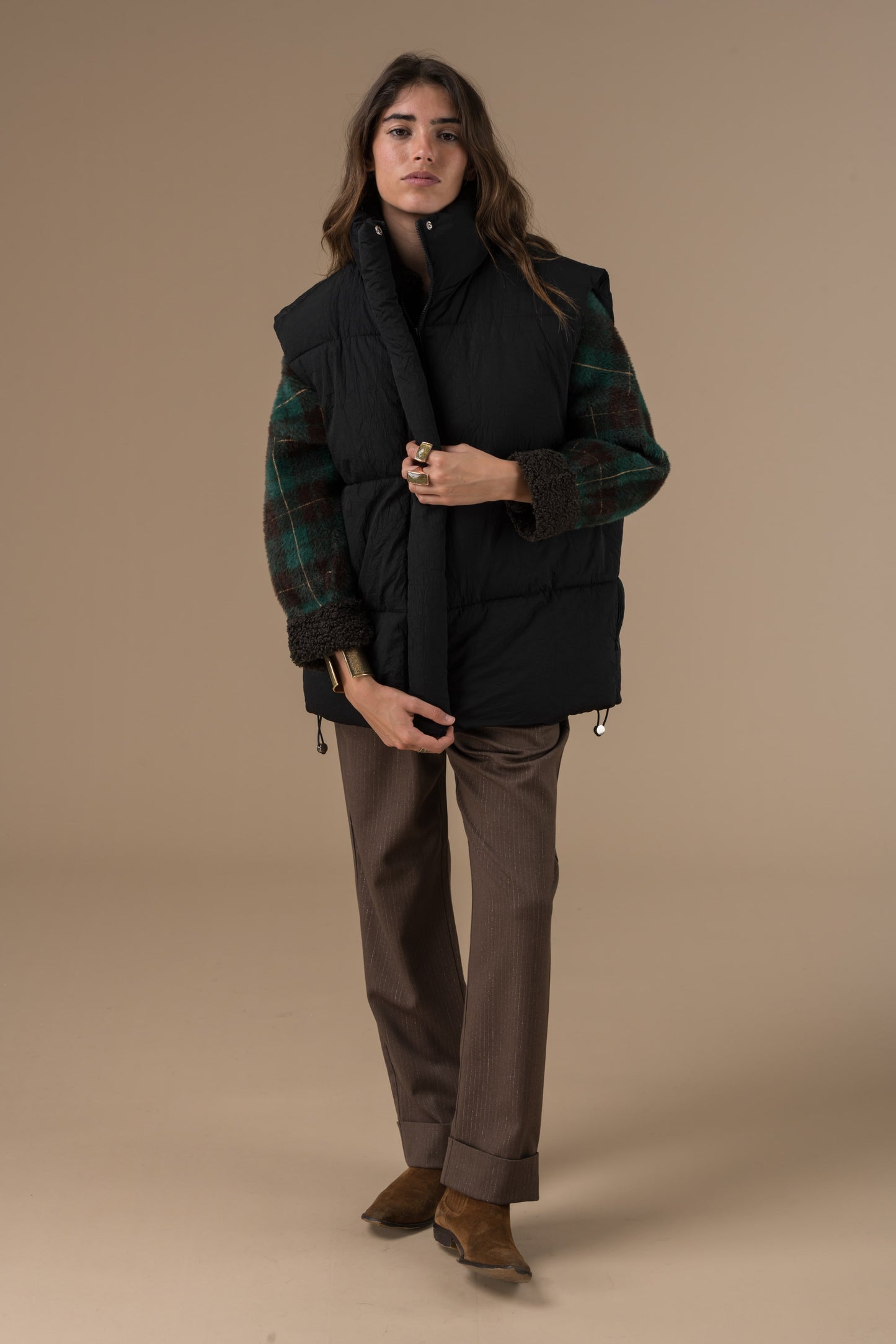 Doudoune Trevor sans manches noire ou cuivre