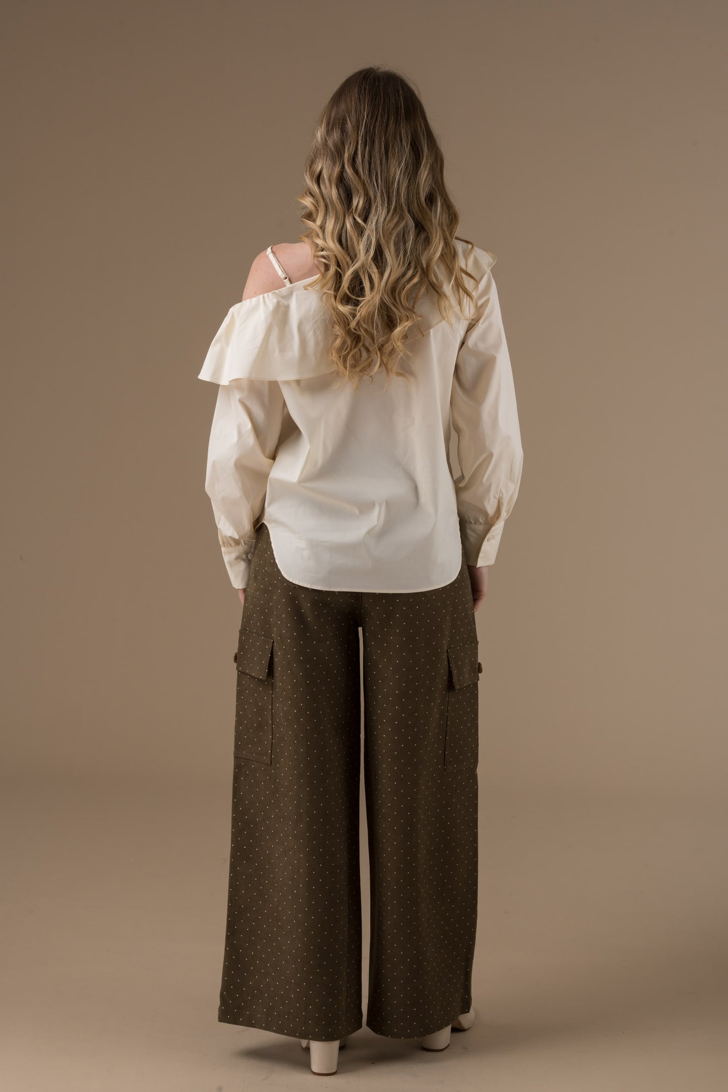 Blouse Hortense col à volant ivoire