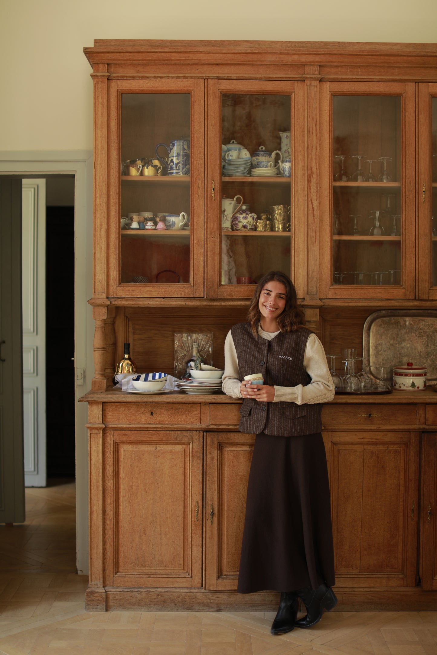 Jupe Callista longue fluide taille mi-haute