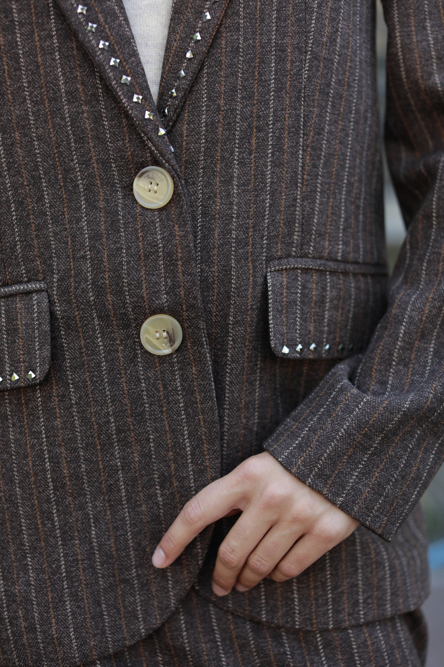 Veste Pao à rayures avec détails contrastés