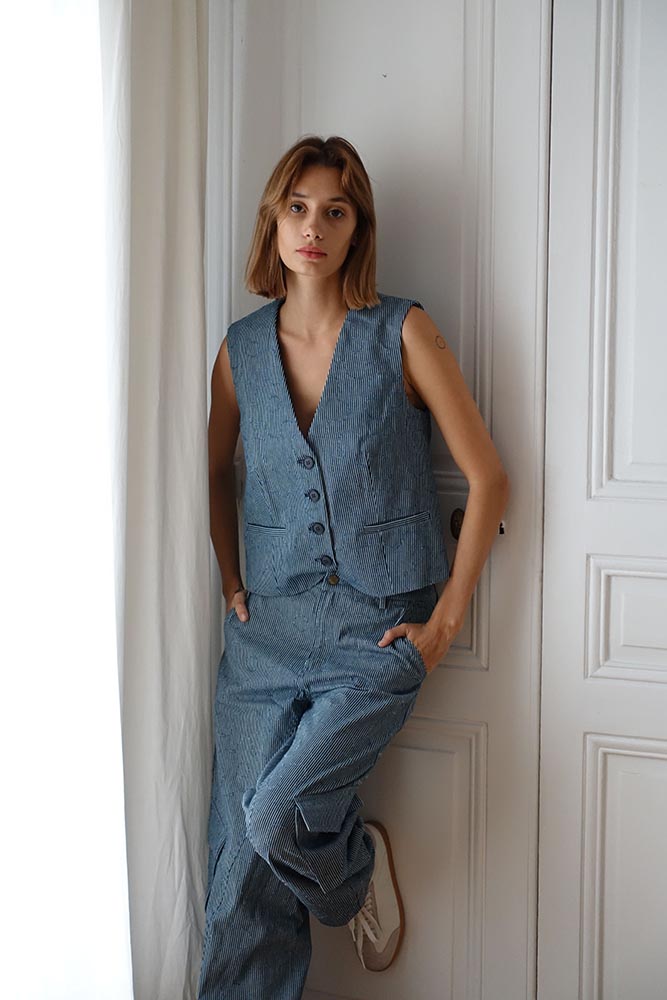 Top sans manches Johan Bleu