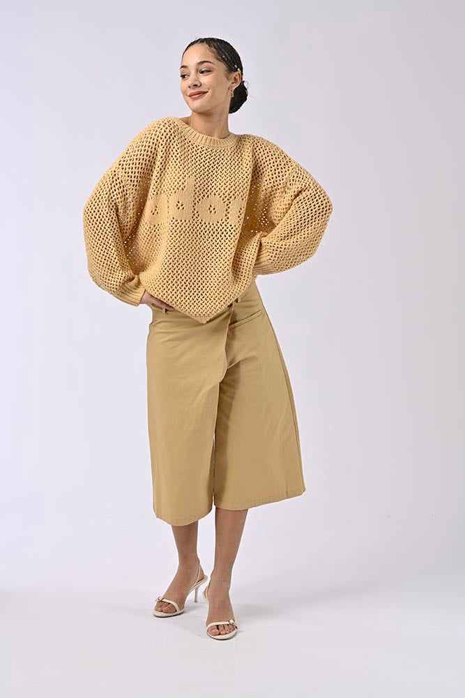 Pull manches longues Manon Beige