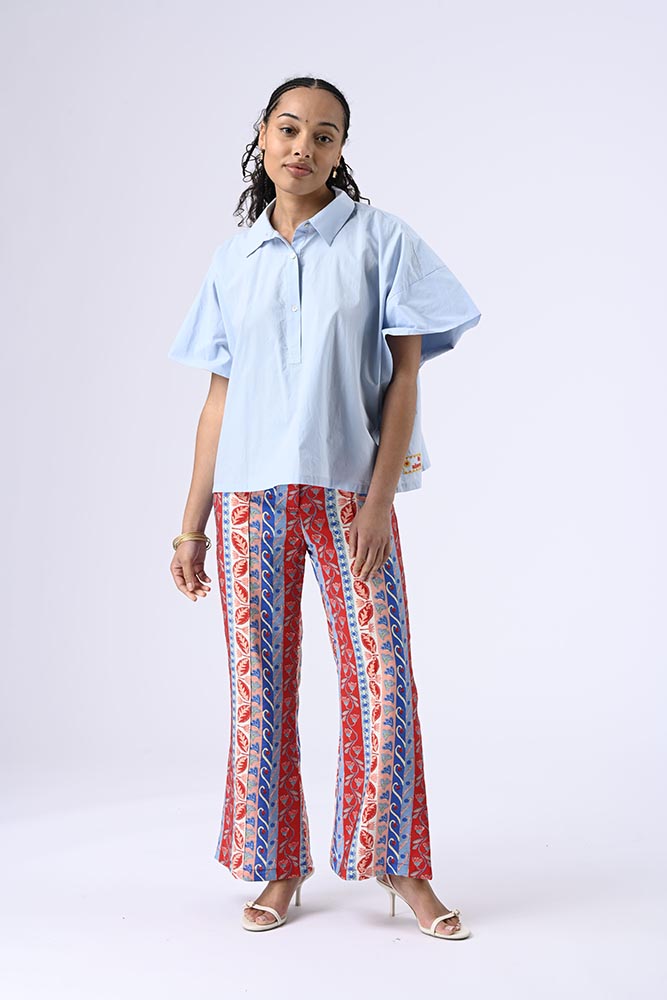 Salomé Blouses Bleues Chemisier Salomé Chemisier à Fleurs Frangin