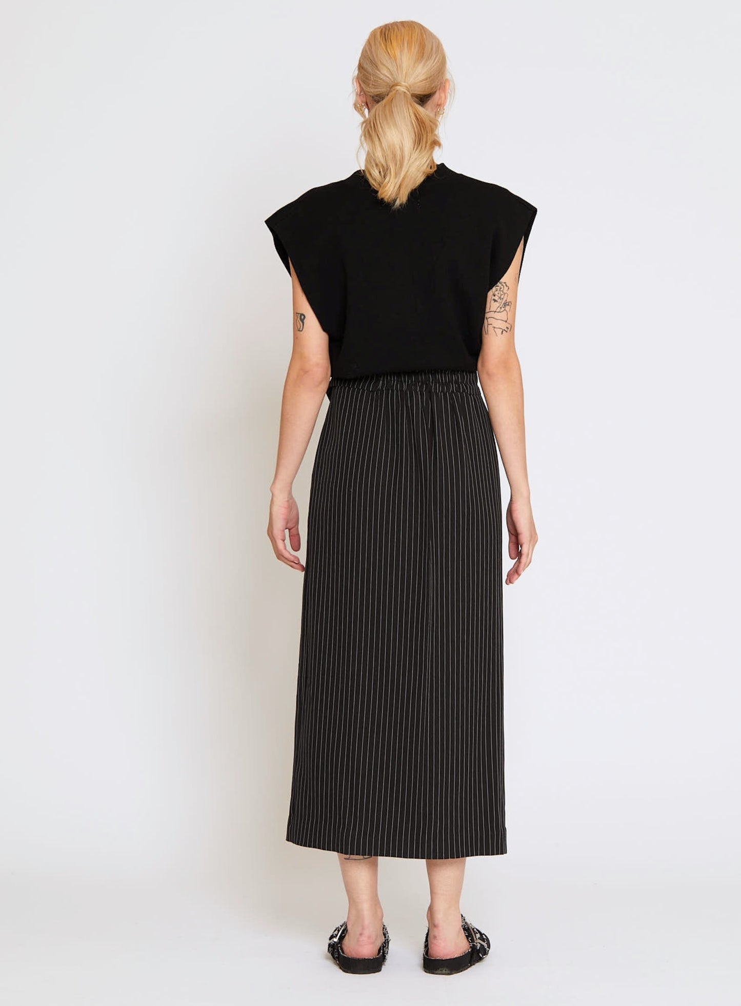 Jupe Estella Rayées Noire