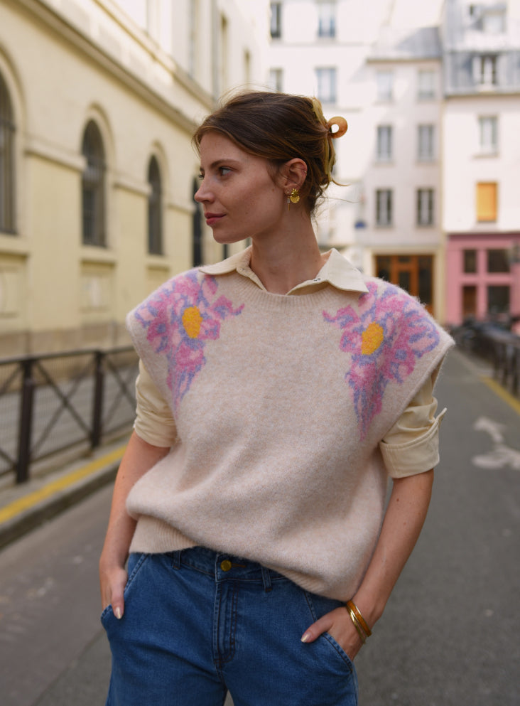Pull Sans Manches Helsa Beige
