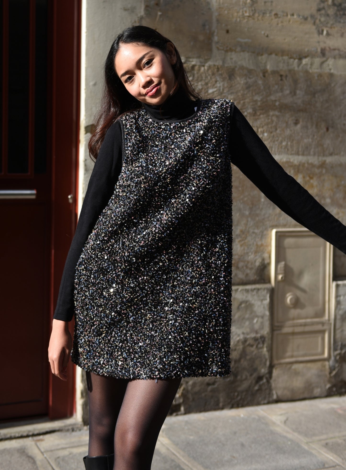 Robe Margot Paillette Noire