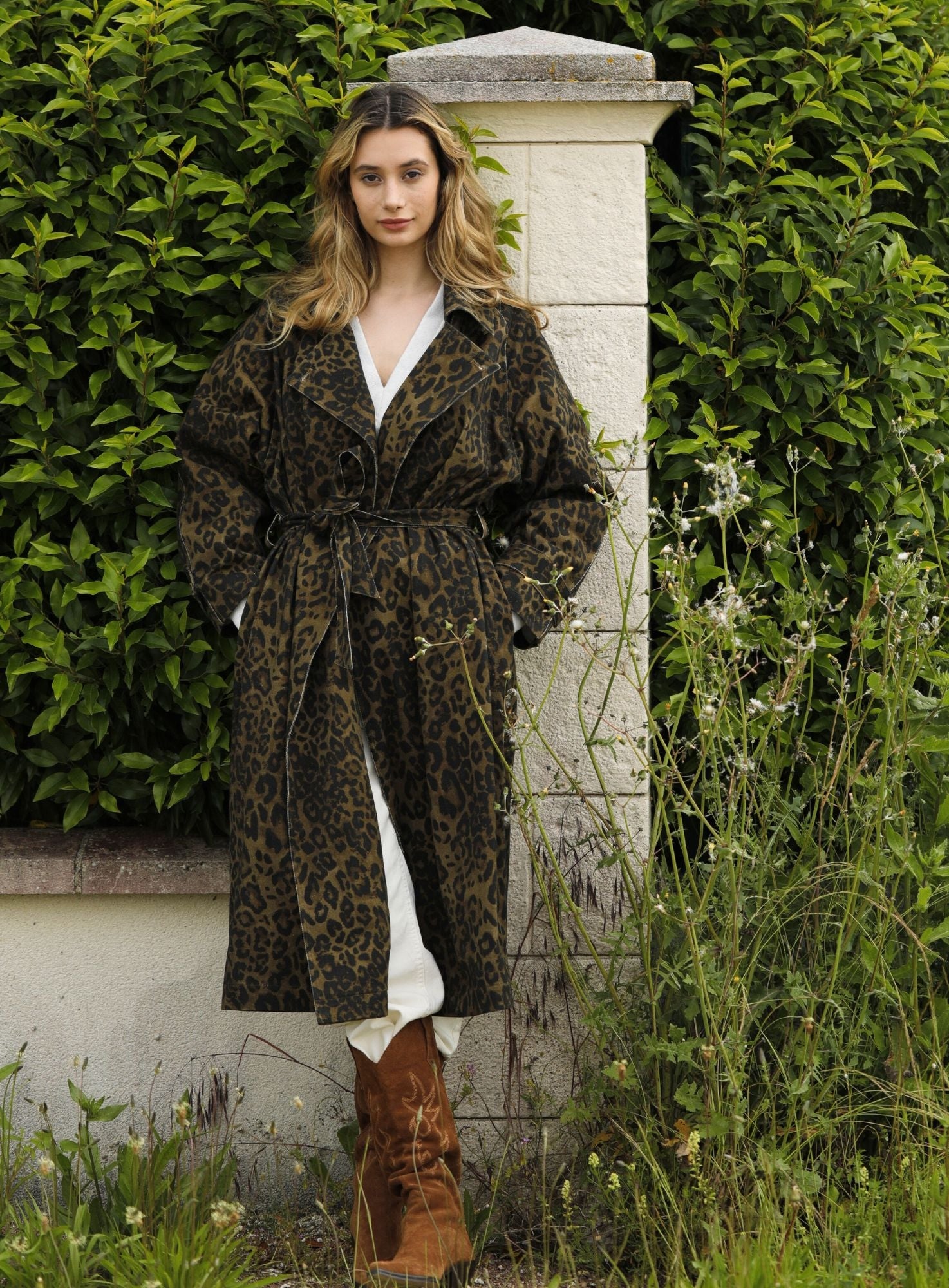 【fenon】 leopard long trench coat Leopard Trench Trenchy – Adore Paris