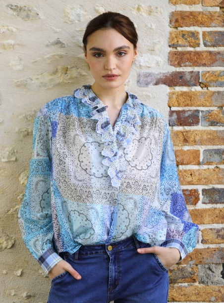 Alya blue bandana shirt