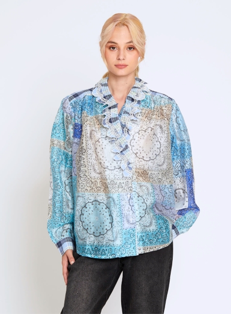 Alya blue bandana shirt