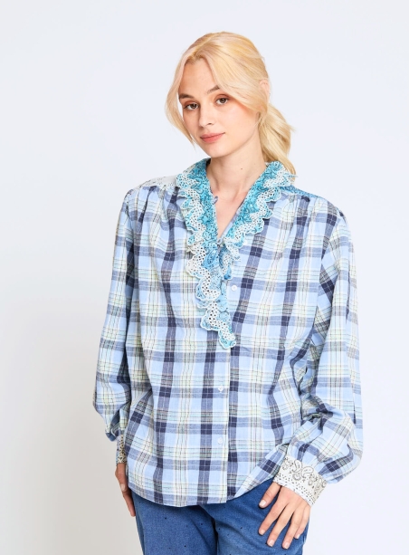 Alya blue checkered shirt