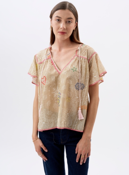 Felix bandana ecru blouse