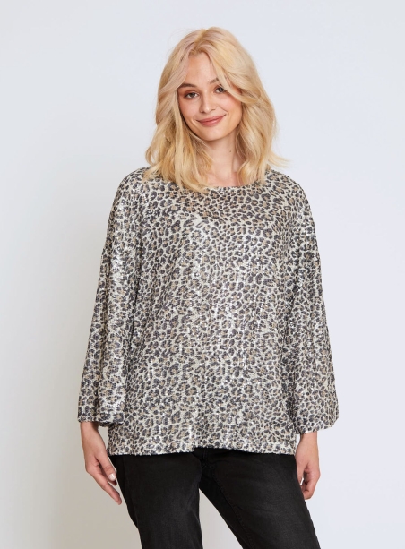 Top Jibouta leopard sequins