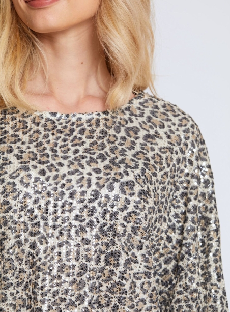 Top Jibouta leopard sequins