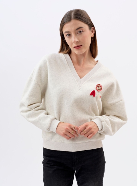 Ruffus ecru chine sweatshirt