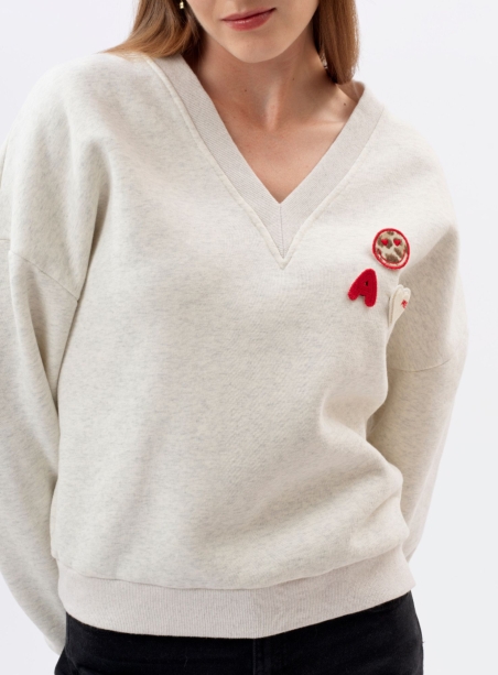 Ruffus ecru chine sweatshirt