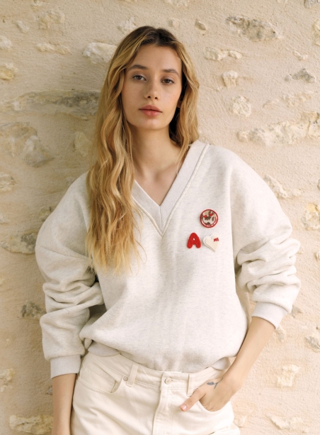 Ruffus ecru chine sweatshirt