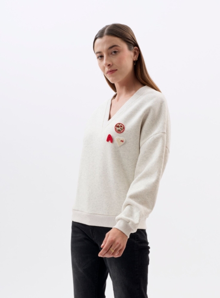 Ruffus ecru chine sweatshirt