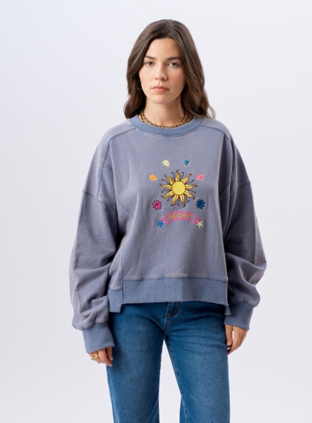 Sweatshirt flaka petrole