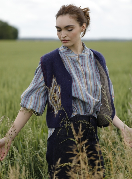 Chemise Joey Brodé rayures bleues