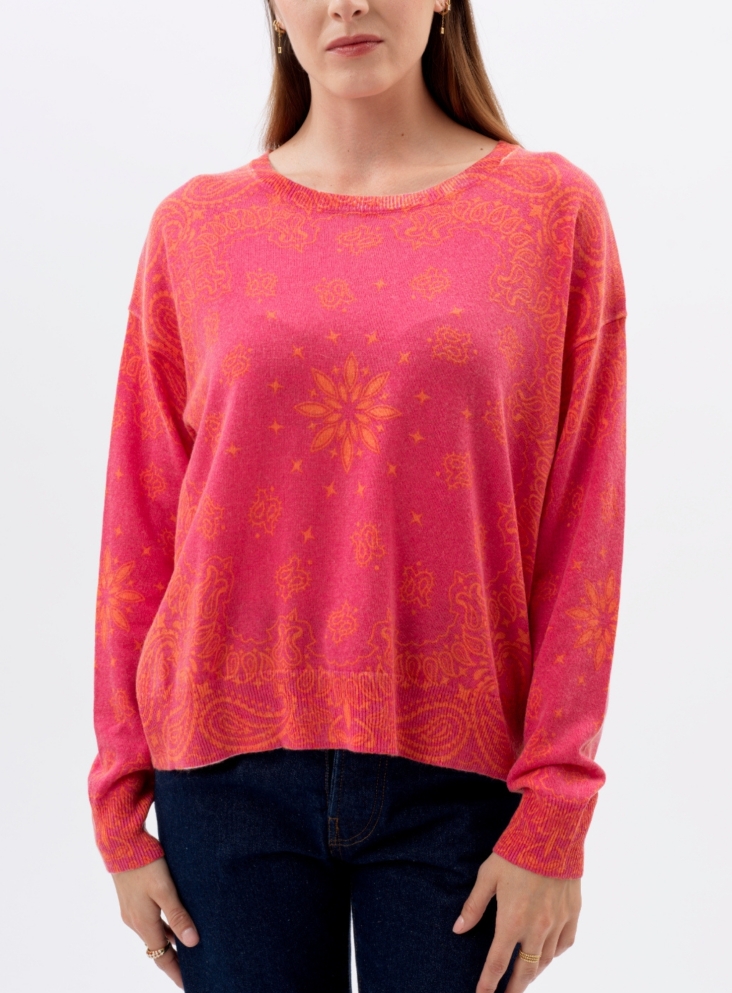 Pull Edmond l'Insolente orange fuschia