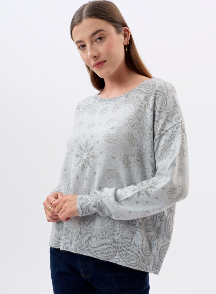 Pull Edmond l'Insolente gris ciel