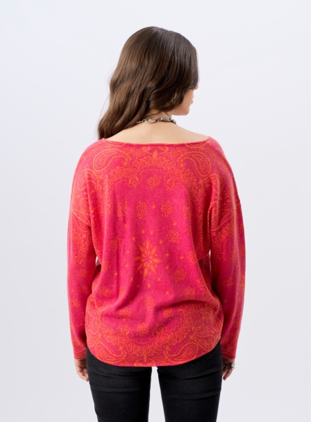 Pull Esme l'Insolente orange fuschia