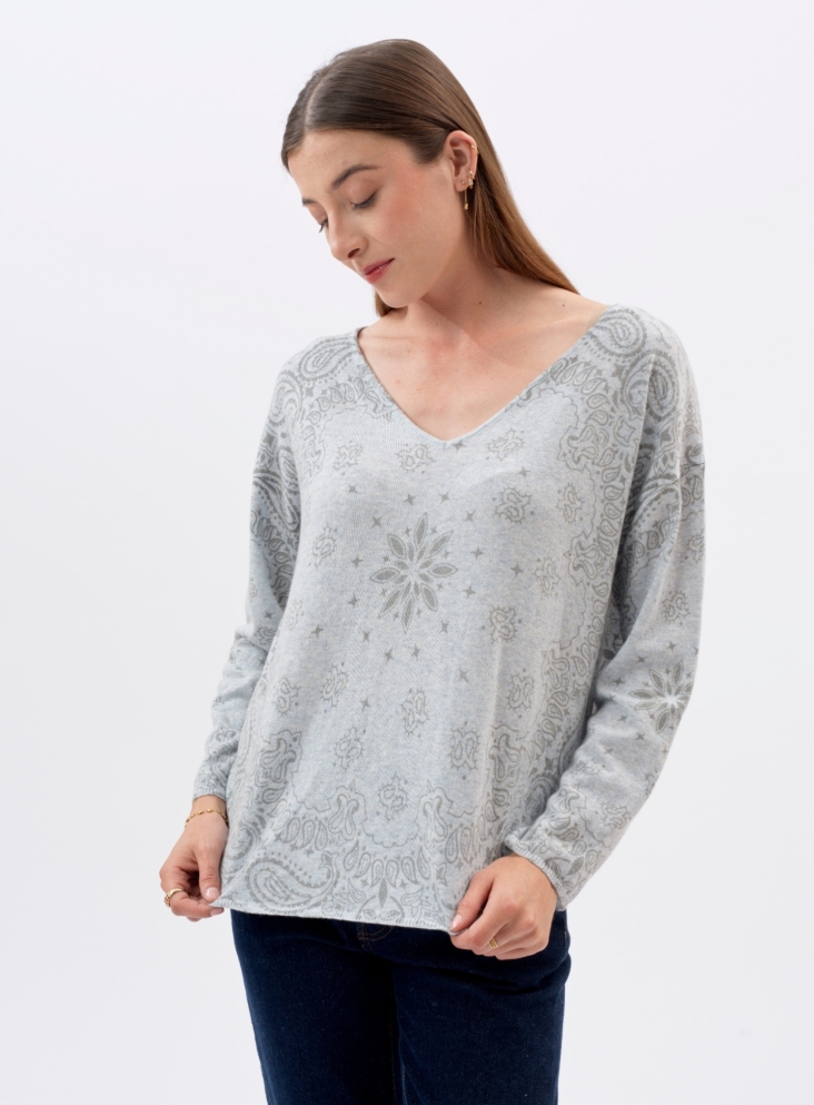 Pull Esme l'Insolente gris ciel