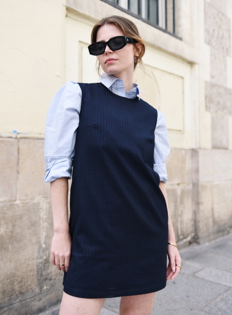 Margot Navy Striped Dress