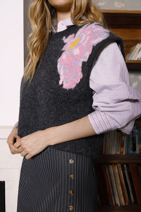 Pull sans manches Helsa carbone