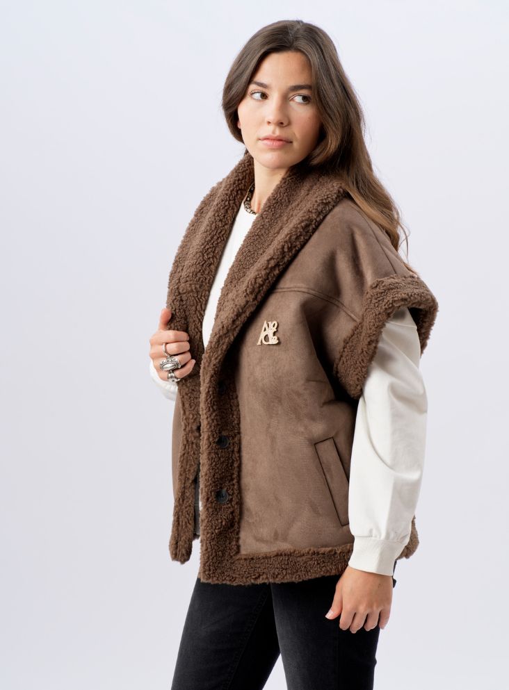 Veste sans manches Zenda marron