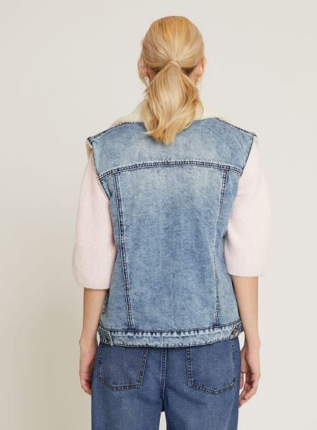 Veste sans manches Zoe denim bleu