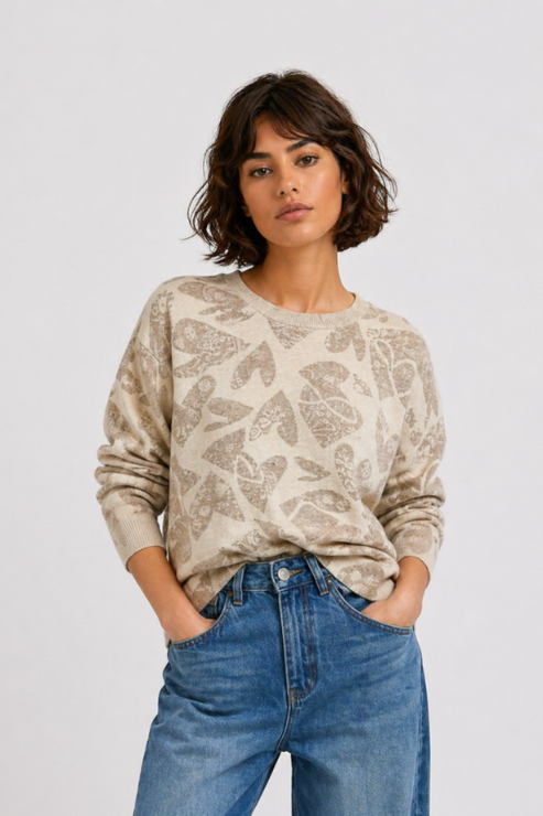 Pull Linda Bandana aux motifs cœur