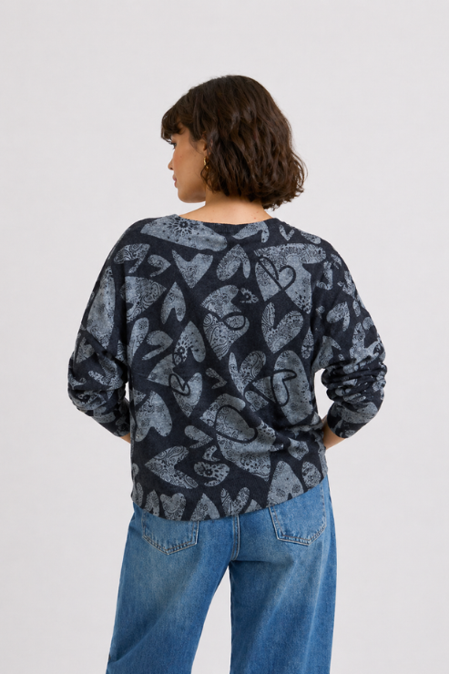 Pull Linda Bandana aux motifs cœur