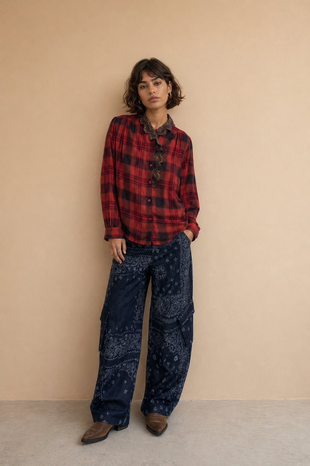 Chemise Alya - Carreaux Rouges